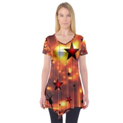 Star Radio Light Effects Magic Short Sleeve Tunic  by HermanTelo