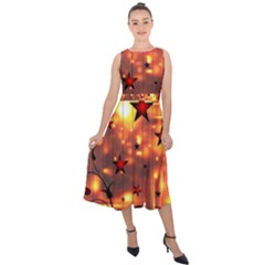 Star Radio Light Effects Magic Midi Tie-back Chiffon Dress by HermanTelo