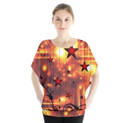 Star Radio Light Effects Magic Batwing Chiffon Blouse