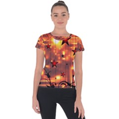 Star Radio Light Effects Magic Short Sleeve Sports Top  by HermanTelo