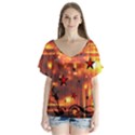 Star Radio Light Effects Magic V-Neck Flutter Sleeve Top View1