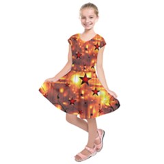 Star Radio Light Effects Magic Kids  Short Sleeve Dress