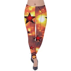 Star Radio Light Effects Magic Velvet Leggings by HermanTelo