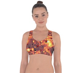 Star Radio Light Effects Magic Cross String Back Sports Bra by HermanTelo