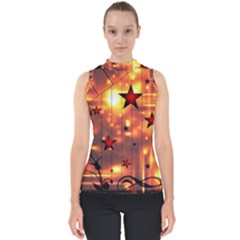 Star Radio Light Effects Magic Mock Neck Shell Top by HermanTelo