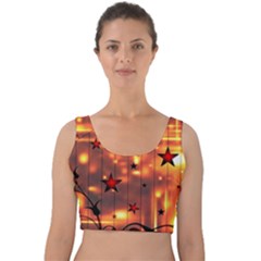 Star Radio Light Effects Magic Velvet Crop Top by HermanTelo