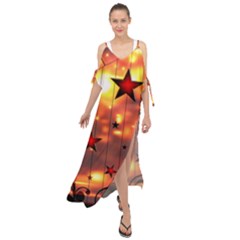 Star Radio Light Effects Magic Maxi Chiffon Cover Up Dress by HermanTelo