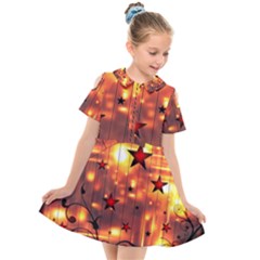 Star Radio Light Effects Magic Kids  Short Sleeve Shirt Dress