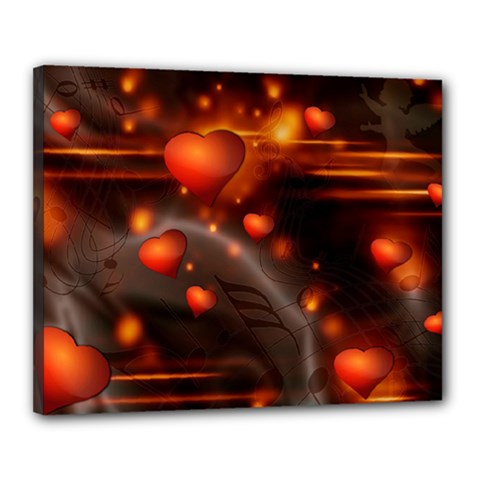 Valentine Day Love Heart Canvas 20  X 16  (stretched)