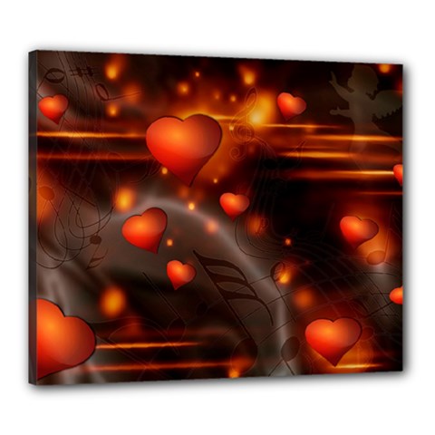 Valentine Day Love Heart Canvas 24  X 20  (stretched)