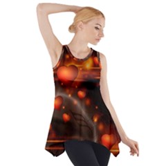 Valentine Day Love Heart Side Drop Tank Tunic by HermanTelo