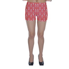 Seamless Pattern Background Red Skinny Shorts