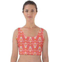 Seamless Pattern Background Red Velvet Crop Top