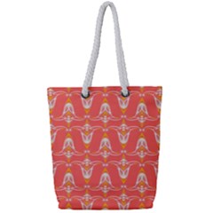 Seamless Pattern Background Red Full Print Rope Handle Tote (small)