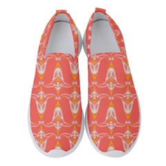 Seamless Pattern Background Red Women s Slip On Sneakers