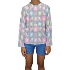 Seamless Pattern Pastels Background Kids  Long Sleeve Swimwear