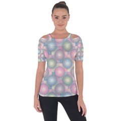 Seamless Pattern Pastels Background Shoulder Cut Out Short Sleeve Top