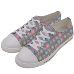 Seamless Pattern Pastels Background Women s Low Top Canvas Sneakers