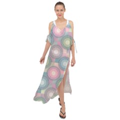 Seamless Pattern Pastels Background Maxi Chiffon Cover Up Dress