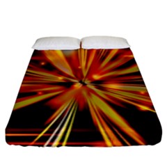 Zoom Effect Explosion Fire Sparks Fitted Sheet (king Size) by HermanTelo