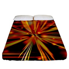 Zoom Effect Explosion Fire Sparks Fitted Sheet (california King Size) by HermanTelo