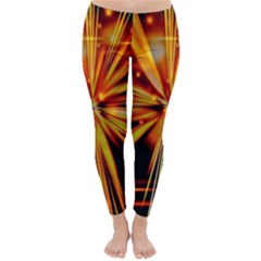 Zoom Effect Explosion Fire Sparks Classic Winter Leggings