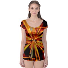 Zoom Effect Explosion Fire Sparks Boyleg Leotard 