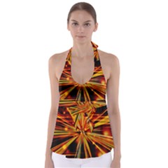 Zoom Effect Explosion Fire Sparks Babydoll Tankini Top