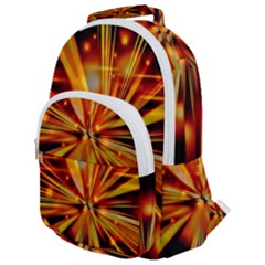 Zoom Effect Explosion Fire Sparks Rounded Multi Pocket Backpack