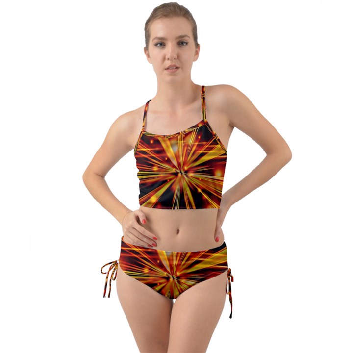 Zoom Effect Explosion Fire Sparks Mini Tank Bikini Set