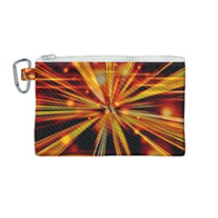 Zoom Effect Explosion Fire Sparks Canvas Cosmetic Bag (medium) by HermanTelo