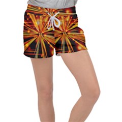 Zoom Effect Explosion Fire Sparks Women s Velour Lounge Shorts