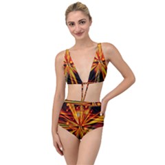 Zoom Effect Explosion Fire Sparks Tied Up Two Piece Swimsuit by HermanTelo