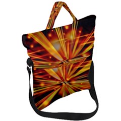 Zoom Effect Explosion Fire Sparks Fold Over Handle Tote Bag by HermanTelo