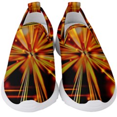 Zoom Effect Explosion Fire Sparks Kids  Slip On Sneakers by HermanTelo