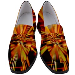 Zoom Effect Explosion Fire Sparks Women s Chunky Heel Loafers