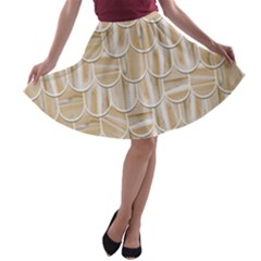 Texture Background Brown Beige A-line Skater Skirt