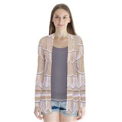 Texture Background Brown Beige Drape Collar Cardigan