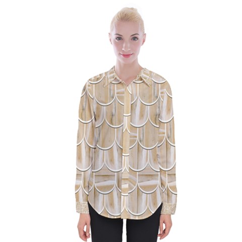 Texture Background Brown Beige Womens Long Sleeve Shirt by HermanTelo