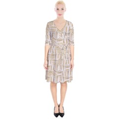 Texture Background Brown Beige Wrap Up Cocktail Dress