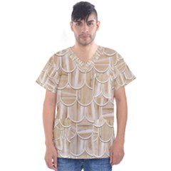 Texture Background Brown Beige Men s V-neck Scrub Top