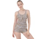 Texture Background Brown Beige Boyleg Tankini Set  View1