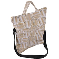 Texture Background Brown Beige Fold Over Handle Tote Bag