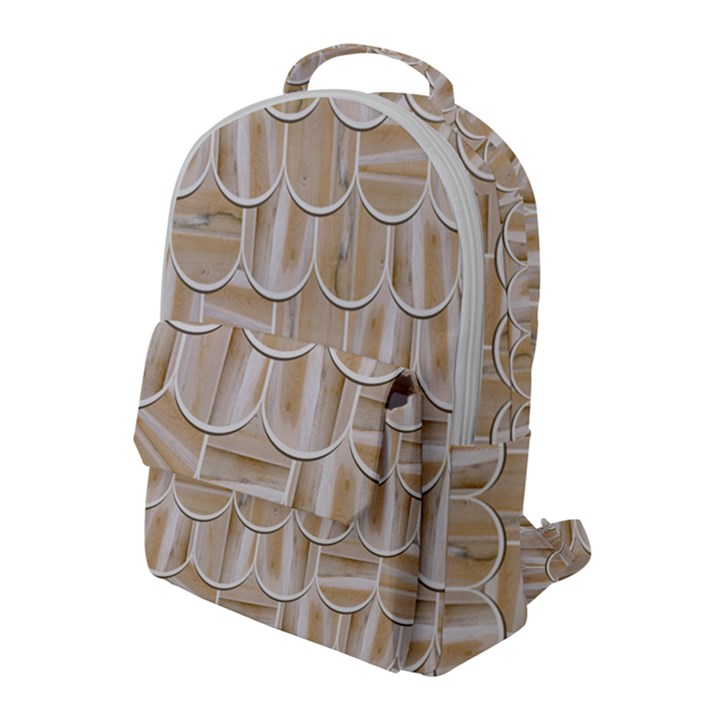 Texture Background Brown Beige Flap Pocket Backpack (Large)