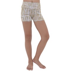 Texture Background Brown Beige Kids  Lightweight Velour Yoga Shorts