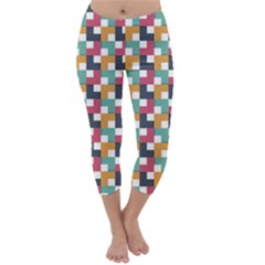 Abstract Geometric Capri Winter Leggings 