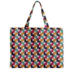 Abstract Geometric Zipper Mini Tote Bag