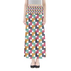 Abstract Geometric Full Length Maxi Skirt