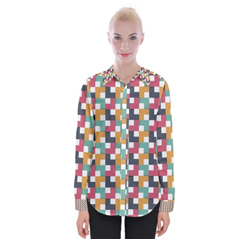 Abstract Geometric Womens Long Sleeve Shirt by HermanTelo