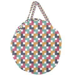 Abstract Geometric Giant Round Zipper Tote